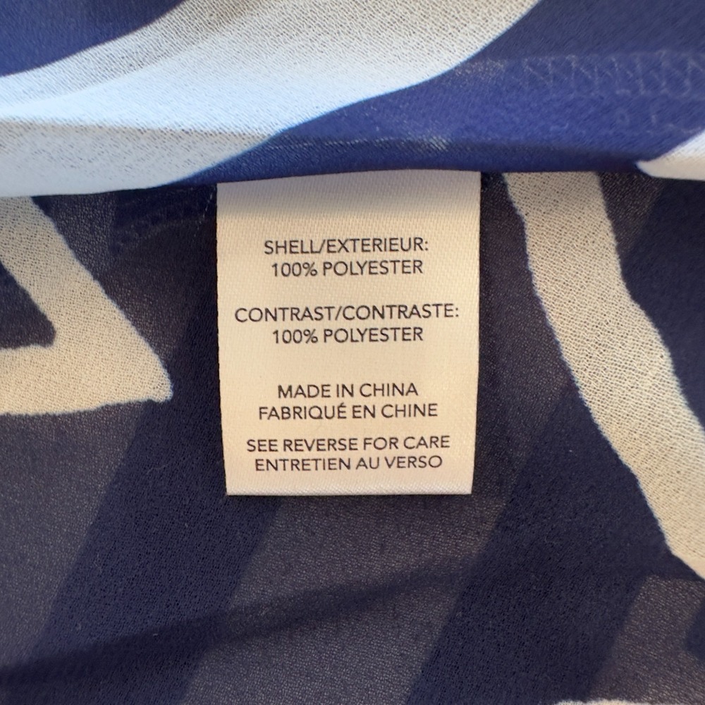 NEW Milly‎ Patchwork Chevron Swimsuit Cover-Up Midi Wrap Skirt-Blue/White-Size S - Picture 13 of 15